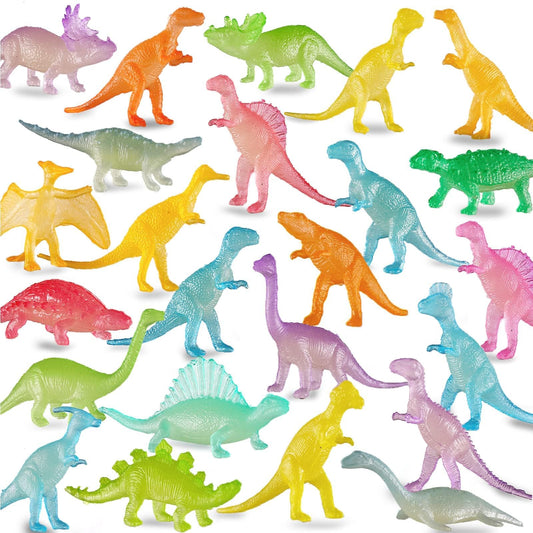 yeonha toys glow-dino mini figure glows in the dark for bedtime play.