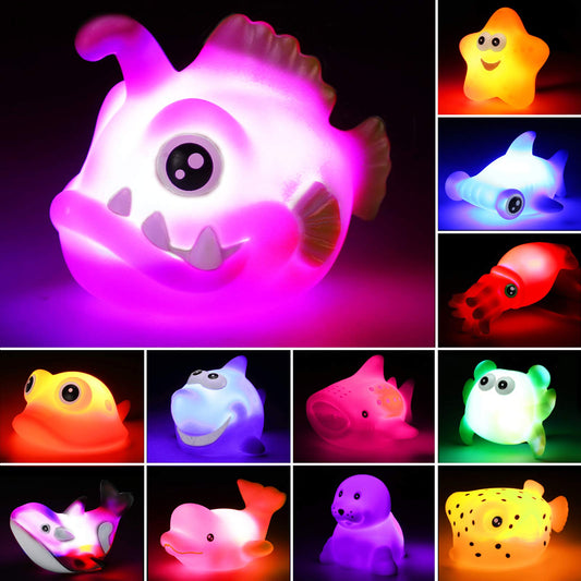Yeonha Toys light-up ocean animals bath set, front view, engaging bath-time play for babies