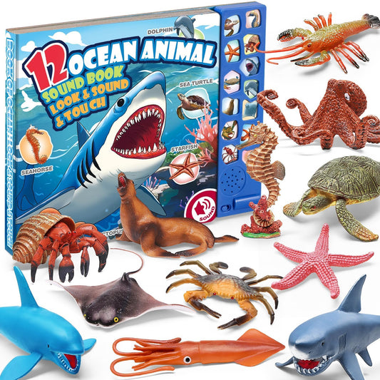 Yeonha Toys ocean animals set with sound book for imaginative sea play at home.