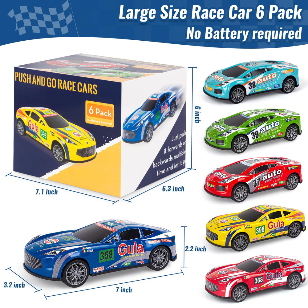 YEQOIZ 7-inch blue race car develops coordination during mini races.