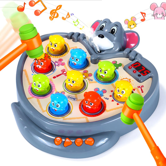Yerloa Mole tapping toy with light-up moles for engaging early learning and fine motor skills.