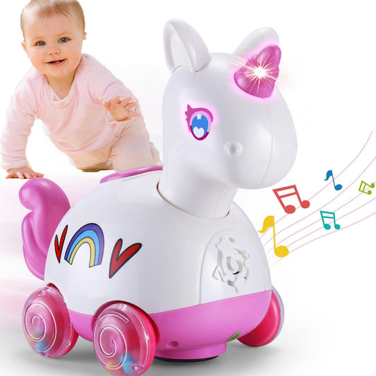 Yerloa Unicorn Go Mode toy entices crawling and exploring movement.