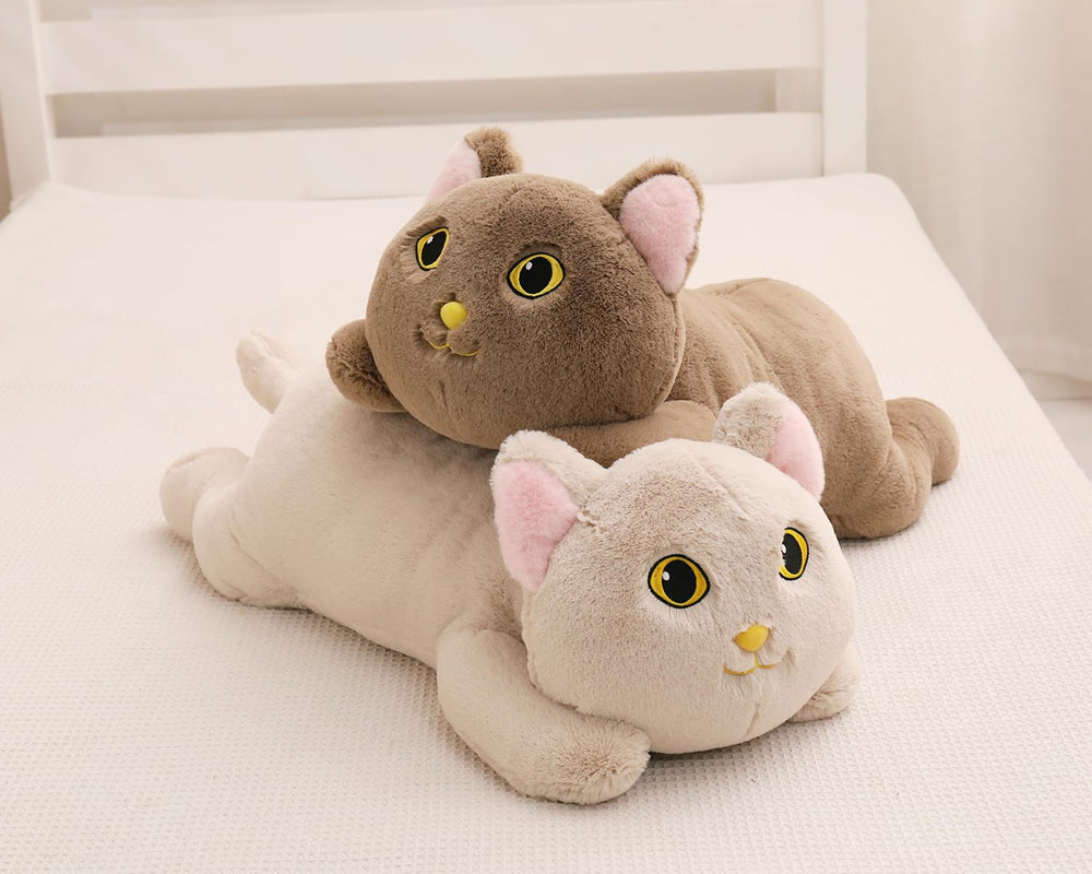 YESGIRL cat weighted plush used as bedside decor for relaxation