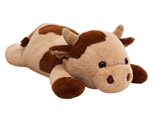 YESGIRL weighted cow plush front view for calming hugs and cozy decor