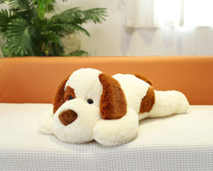 YESGIRL weighted plush dog viewed from the side highlights size.
