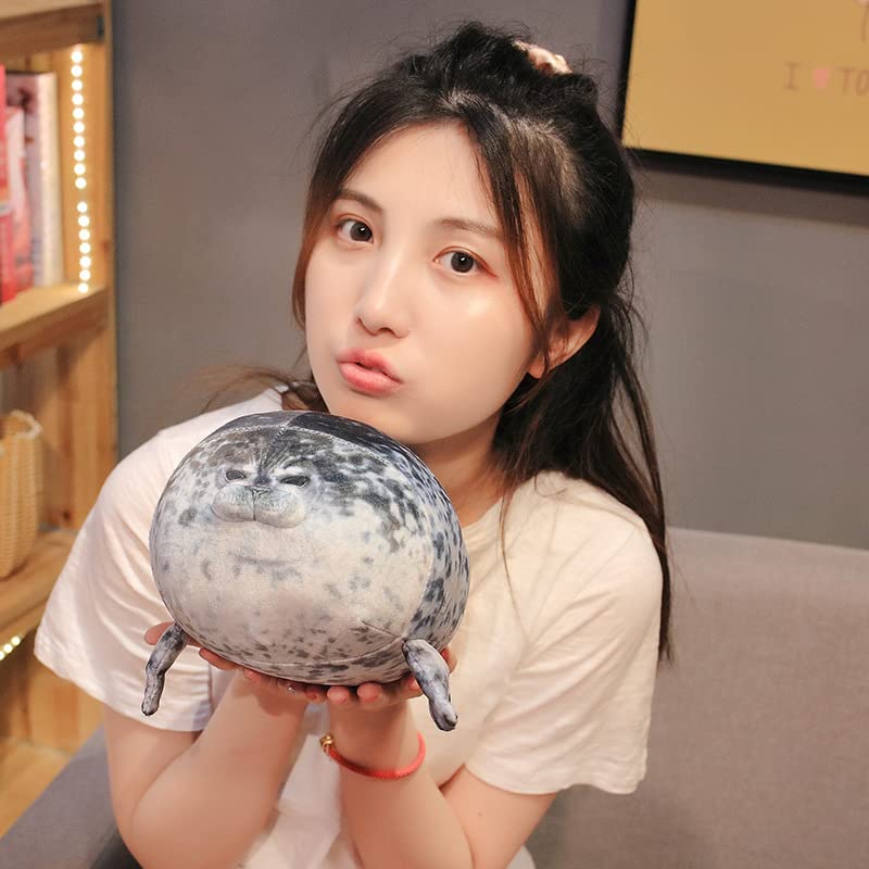 YESGIRL seal plush pillow side view, versatile decor for bed and sofa.