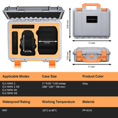 YETEETH DJI Mini 2 SE case features remote controller slot for secure transport.
