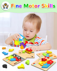 Yetonamr wooden toddler puzzle aircraft invites color recognition and imaginative play.