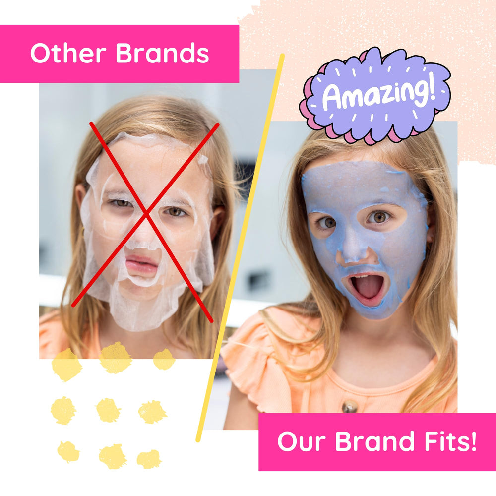Yeume blue pack masks designed for kid spa day with safe ingredients.