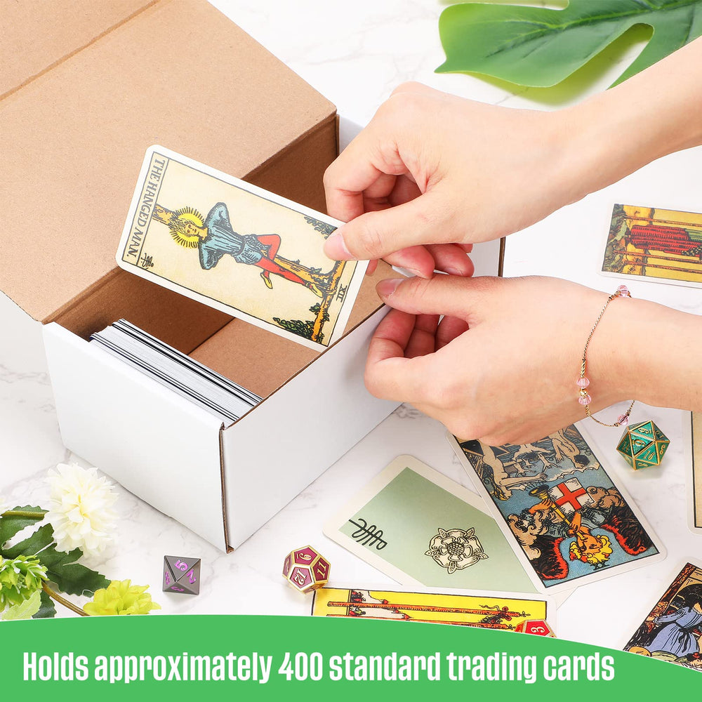 Yexiya box holding trading cards to illustrate storage capacity