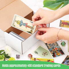 Yexiya box holding trading cards to illustrate storage capacity