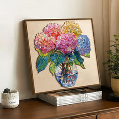 Yezavesu irregular-shaped puzzle forming blooming hydrangea design