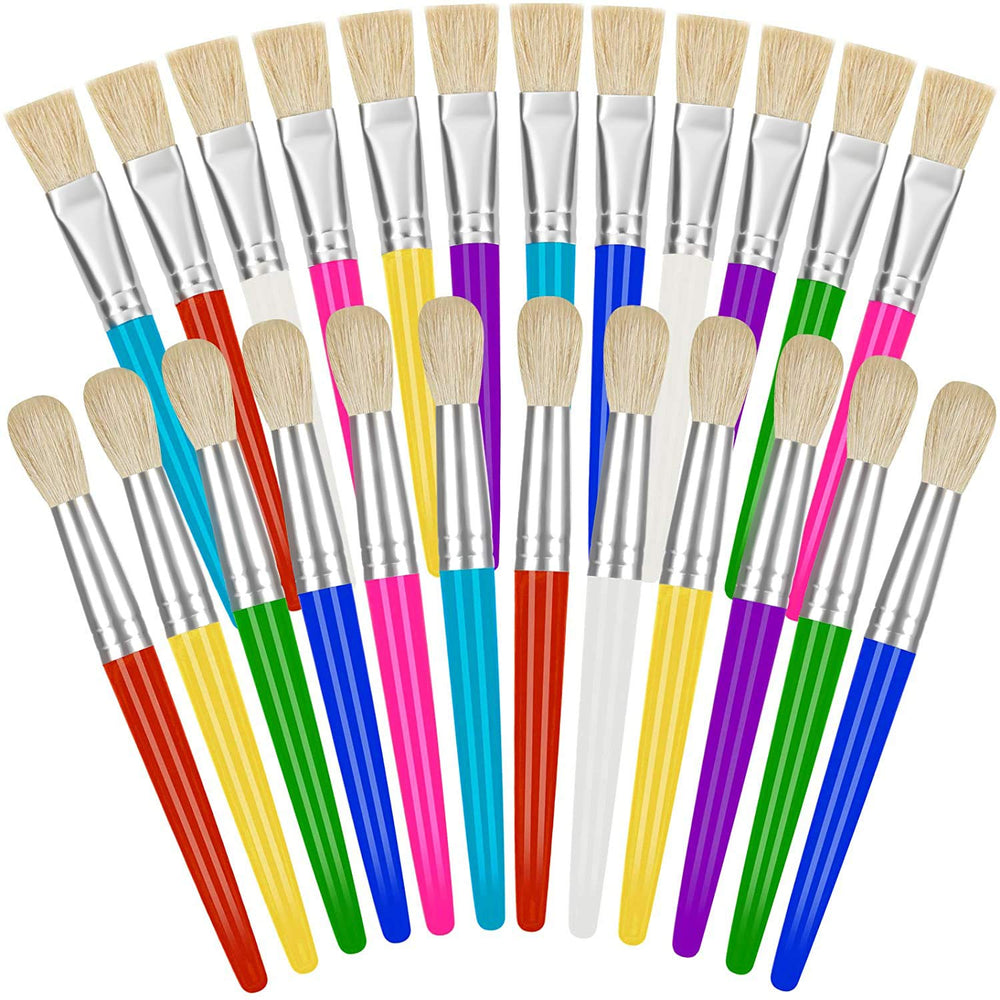 YGAOHF 24 Pcs Kids Paint Brushes with round tips for smooth color application
