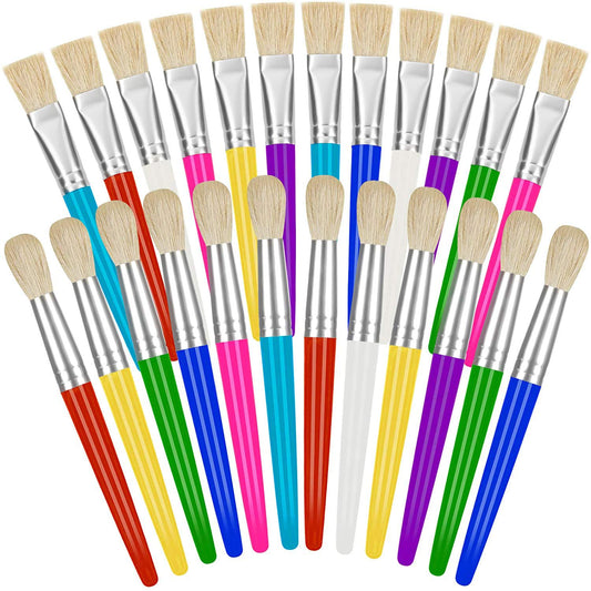YGAOHF 24 Pcs Kids Paint Brushes with round tips for smooth color application