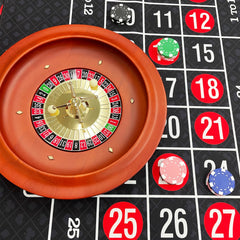 Ygebet portable roulette wheel ready for backyard gaming sessions.