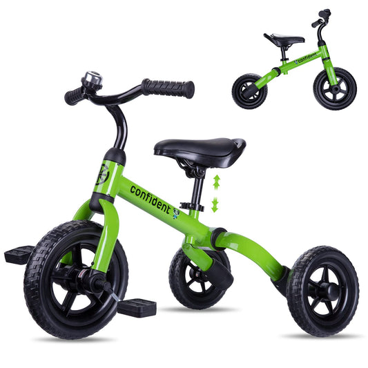 YGJT 3-in-1 tricycle green foldable frame for easy storage