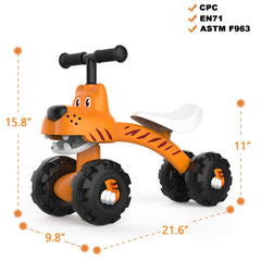 YGJT bike rear view highlights enclosed wheel and feet safety features.
