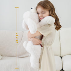YGZE weighted dog plush close-up fur reveals ultra-soft mid-length fur