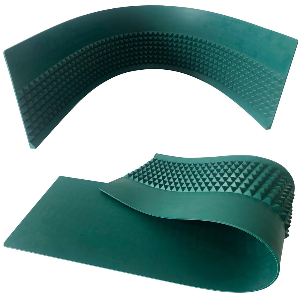 Dense rubber bumper material for stable, professional dice action