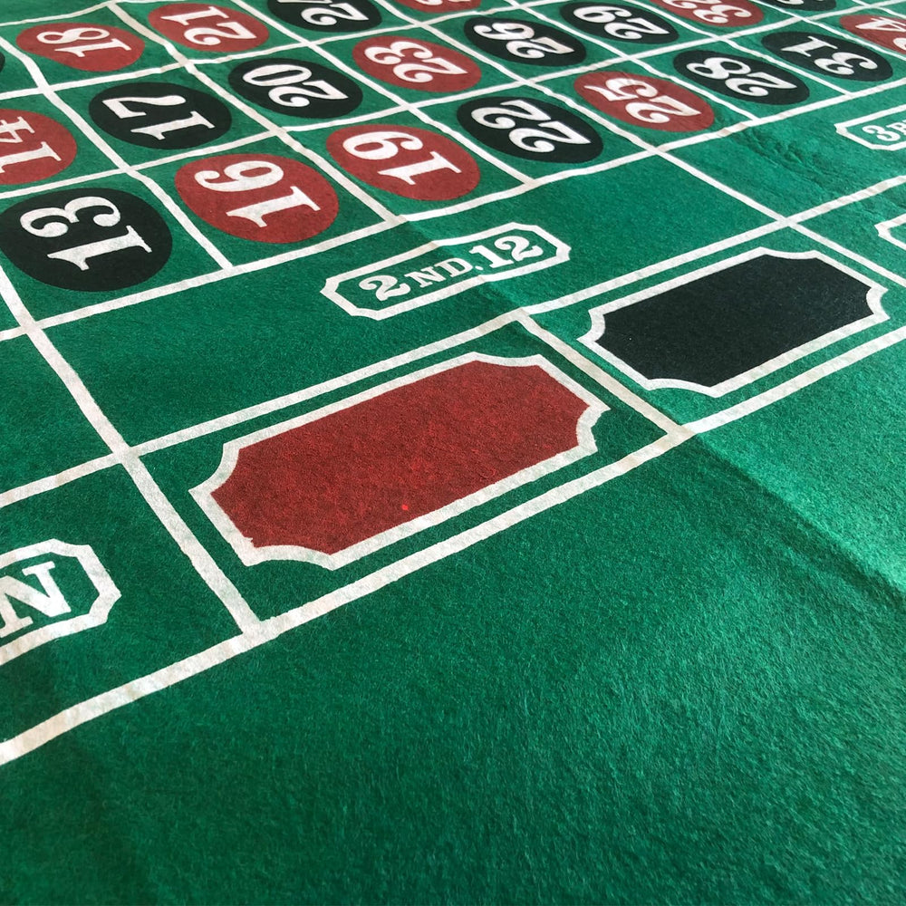 Close-up of non-woven fabric construction in the YH Poker roulette layout.