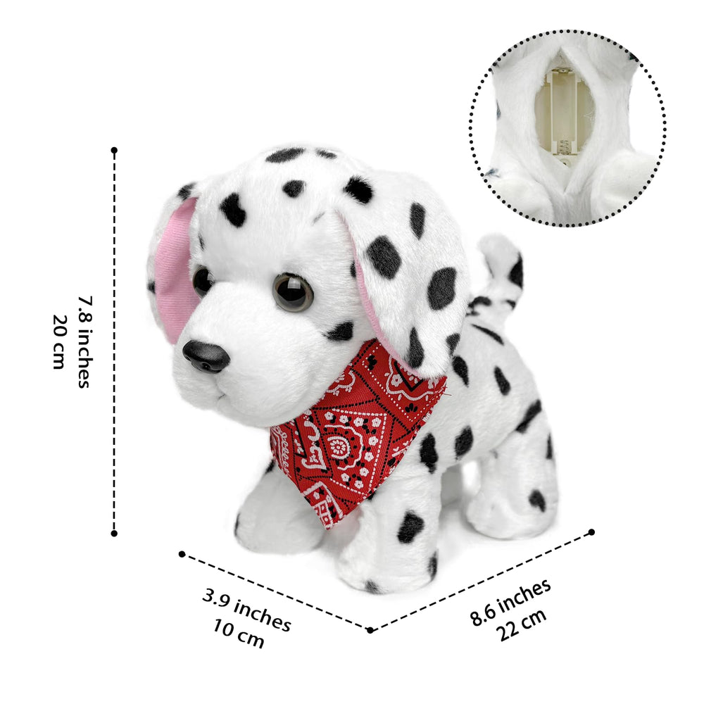 YH YUHUNG Dalmatian toy provides lifelike movement with wagging tail during play.