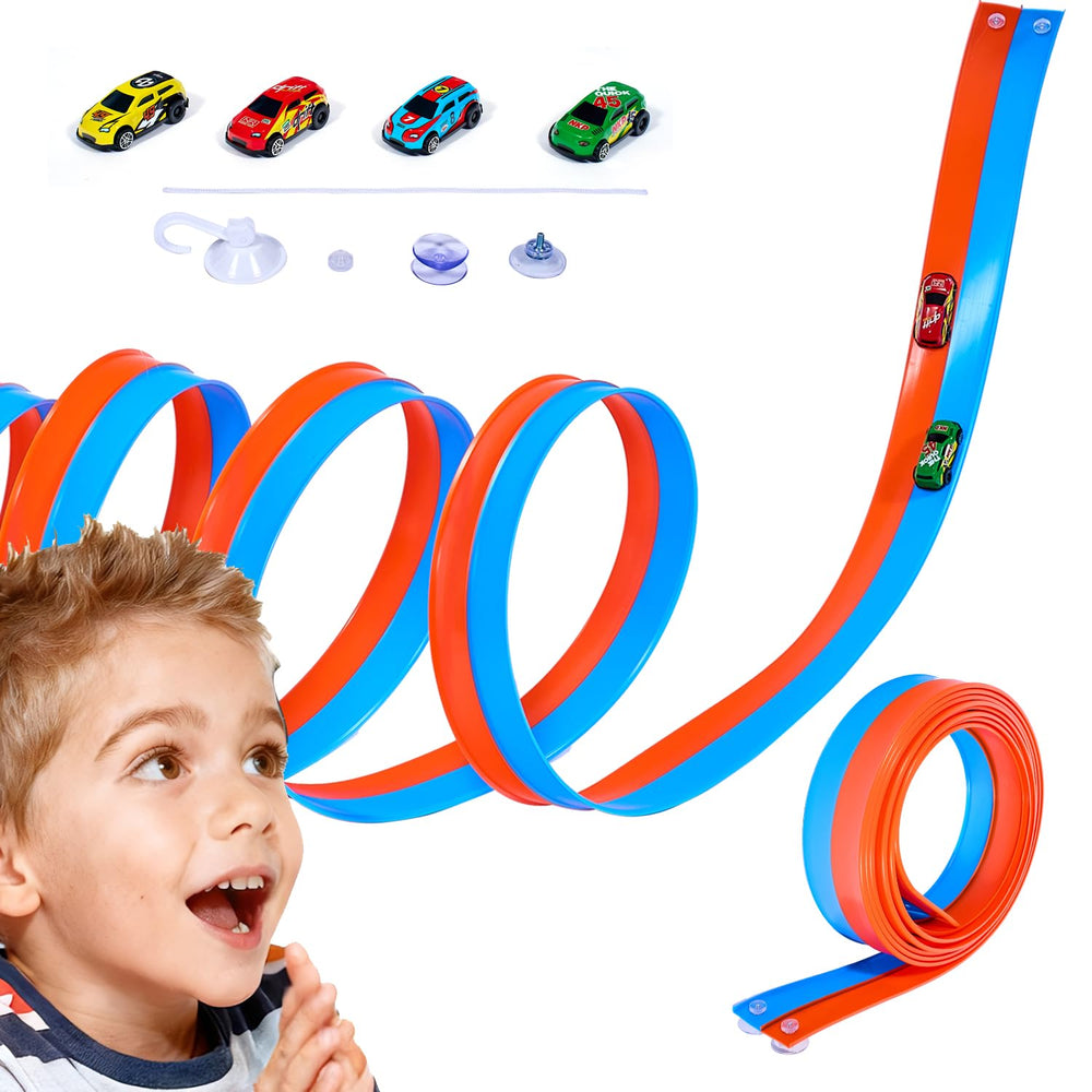 YHPANSHIZ two-color racetrack with suction cups for quick setup