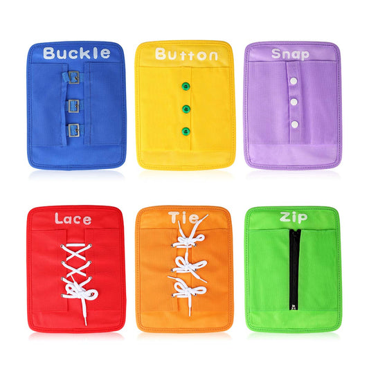 YHZAN Learn to Tie Dressing Board front view promotes self-reliance through everyday skill practice.