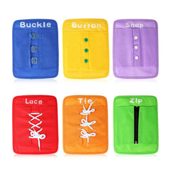 YHZAN Learn to Tie Dressing Board front view promotes self-reliance through everyday skill practice.