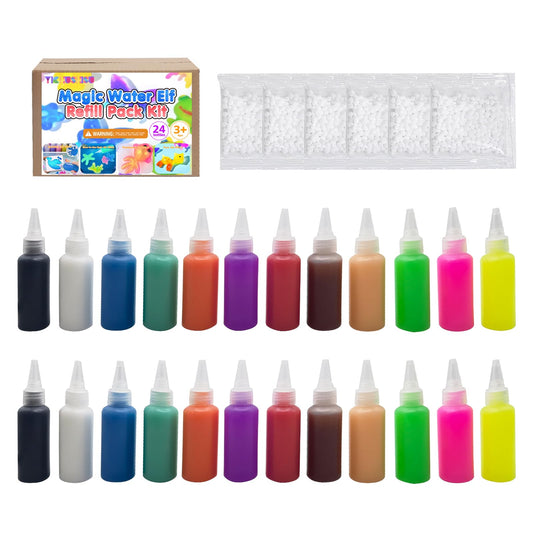 Yichushisu Magic Water Elf Kit refill 24 bottles for endless crafts and learning.