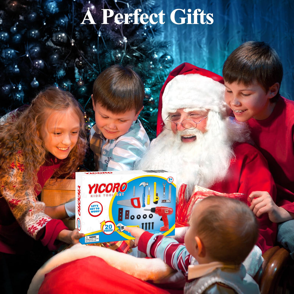 YICORO toy drill with interchangeable bits supports pretend drilling play