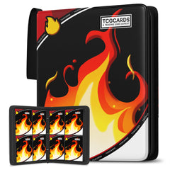 Yifan trading card binder front view shows 4-pocket layout for tidy organization.