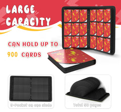 Yifan red binder with zip closure protects cards from dust during travel.