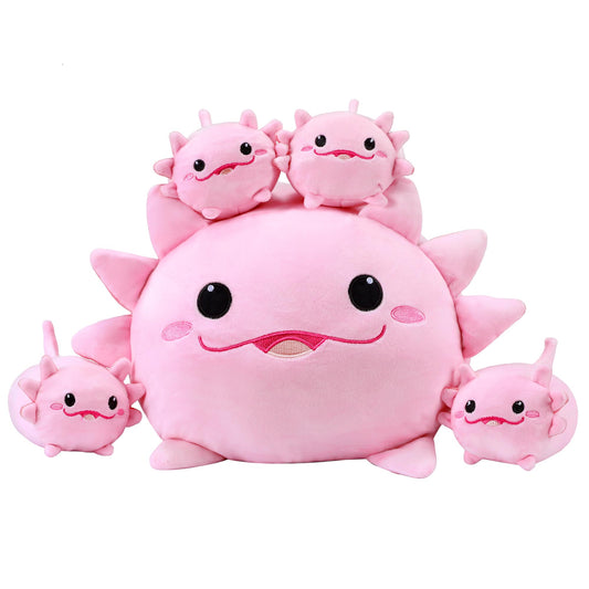 YIIQUWEN axolotl family pillow packaged, ready for gifting and cozy moments.