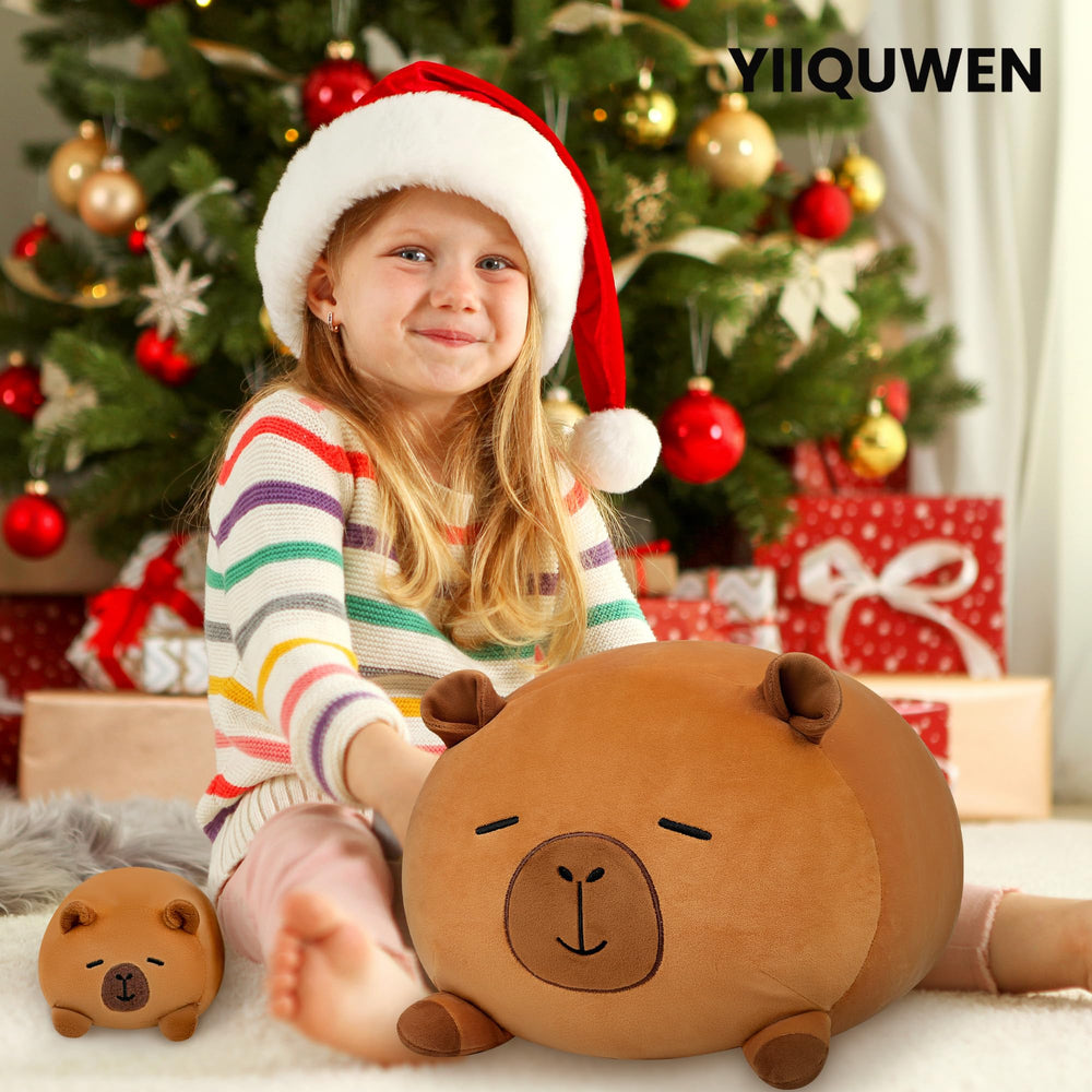 YIIQUWEN Capybara plush care tips: vacuum-packed; fluff and air for best shape.