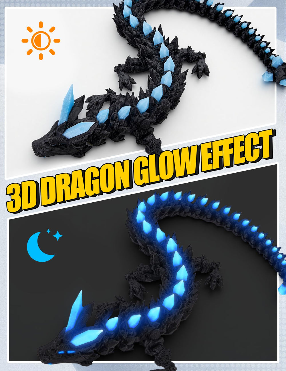YILCER dragon egg with articulated neck enables flexible posing.