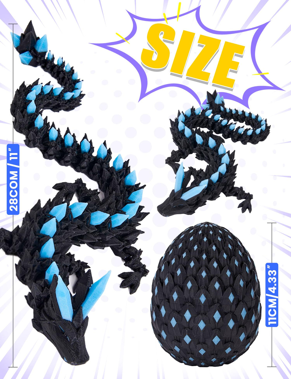 YILCER dragon egg decorates desks or shelves with a subtle glow.