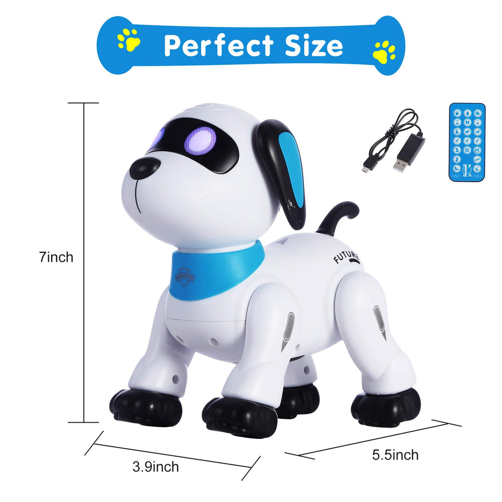 Yiman robot dog with LED eyes dancing to music