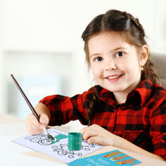 Yinder coloring tips recommending pencils or crayons for clean colors