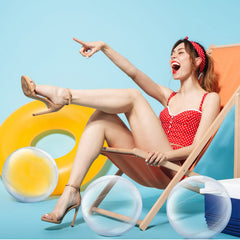 Yinder easy-inflate PVC beach ball simplifies setup and play.