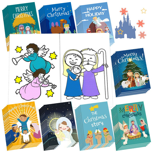 Yinder 80 Pcs Christmas Nativity Coloring Books with vibrant holiday designs