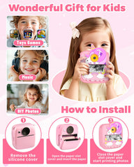 YINGOOT kids camera in-use image demonstrating simple point and shoot