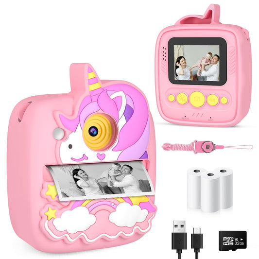 YINGOOT kids camera instant print front view with compact, kid-friendly design
