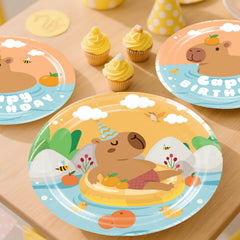Yingoto capybara balloons brighten the space with playful energy.