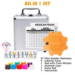 Yinlo double 12 domino tiles with colored numbers for easy reading.