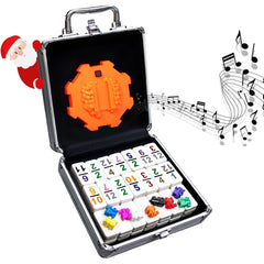 Yinlo Mexican Train Dominoes Set in the portable case for travel-ready play.