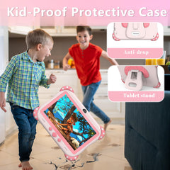 YINOCHE pink tablet with pre-installed IWAWA apps for safe learning