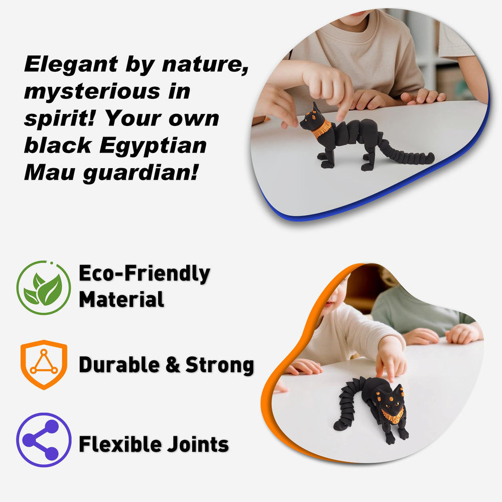 Yipintang Egyptian Mau Cat with black metallic details for regal display