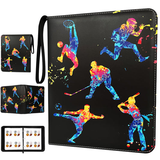 Yisheme 400-pockets binder front cover shows durable PU leather for travel protection.