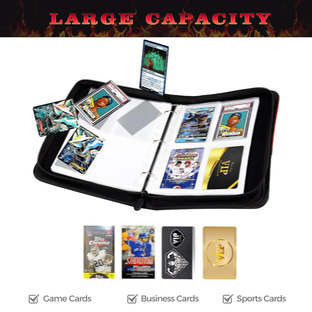 Yisheme basketball card binder with secure zipper closure.