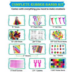 Storage case with color compartments keeps loom bands organized for easy crafting sessions